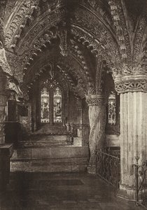 La chapelle de la Dame, chapelle de Rosslyn, Midlothian (photo n/b)