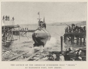 Le lancement du sous-marin américain Shark à Elizabeth Port, New Jersey - English Photographer
