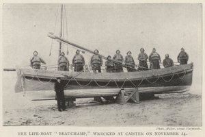 Le bateau de sauvetage Beauchamp, échoué à Caister le 14 novembre