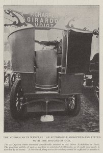 La voiture motorisée en guerre, une automobile blindée et équipée du canon Hotchkiss - English Photographer