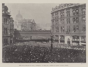 La Brigade Navale du HMS Powerful dans la ville, passant par Queen Victoria Street - English Photographer