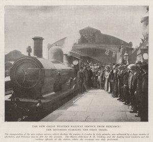 Le nouveau service ferroviaire Great Western de Penzance, la mairesse lançant le premier train - English Photographer