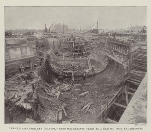 Le vieux Indiaman Canton, utilisé pendant soixante-dix ans comme cale sèche à Limehouse - English Photographer