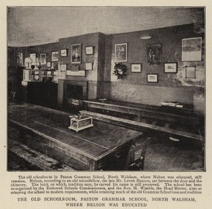La vieille salle de classe, école de grammaire de Paston, North Walsham, où Nelson a été éduqué