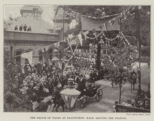 Le Prince de Galles à Eastbourne, SAR quittant la gare - English Photographer