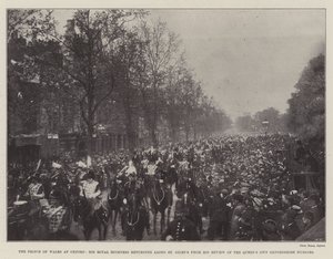 Le Prince de Galles à Oxford, Son Altesse Royale revenant le long de St Giles après sa revue des Queens Own Oxfordshire Hussars - English Photographer