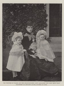 La princesse de Galles et ses petits-enfants, Lady Alexandria et Lady Maud Duff, filles de la princesse Louise, duchesse de Fife - English Photographer