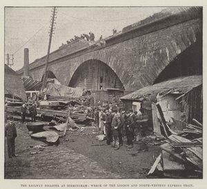 La catastrophe ferroviaire à Birmingham, déraillement du train express London and North-Western - English Photographer
