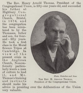 Le révérend H Arnold Thomas, président de l