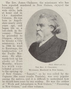 Le Révérend J Chalmers, missionnaire, assassiné en Nouvelle-Guinée, avril 1901 - English Photographer