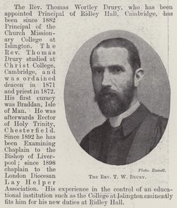 Le révérend T W Drury - English Photographer