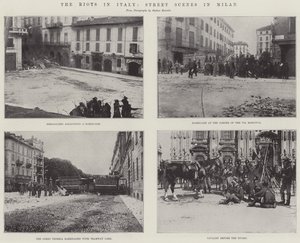 Les émeutes en Italie, scènes de rue à Milan