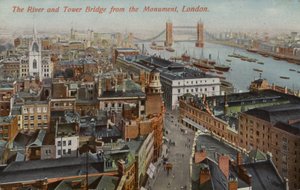 La rivière et Tower Bridge depuis le Monument, Londres