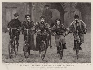 Le Mariage Royal à Cobourg, un Groupe de Cyclistes - English Photographer
