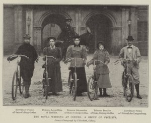 Le mariage royal à Cobourg, un groupe de cyclistes - English Photographer