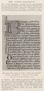 La vente pour 5250 £ du Codex Psalterum par M. Quaritch, une page du livre - English Photographer