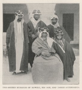 Le Sheikh Mubarak de Koweït, son fils et trois assistants
