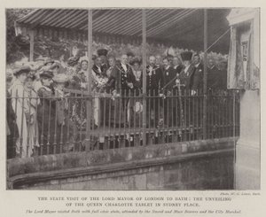 La visite officielle du lord-maire de Londres à Bath, le dévoilement de la tablette de la reine Charlotte à Sydney Place - English Photographer
