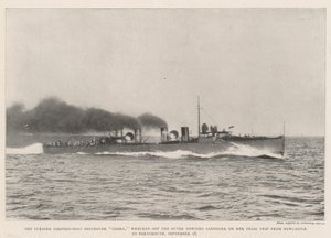 Le destroyer de torpilles à turbine Cobra, échoué sur le banc de sable Outer Dowsing lors de son voyage d