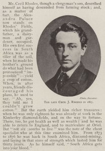 Le défunt Cecil J Rhodes en 1867 - English Photographer