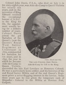 Feu Colonel John Davis, aide de camp à vie du roi - English Photographer