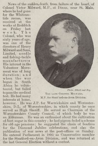Le défunt Colonel Milward, député de la division de Stratford-on-Avon - English Photographer