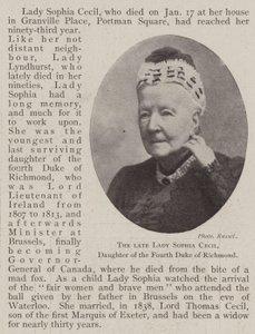 Feu Lady Sophia Cecil, fille du quatrième duc de Richmond - English Photographer