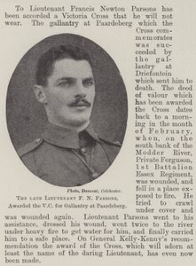 Feu lieutenant F N Parsons, décoré de la VC pour bravoure à Paardeberg - English Photographer