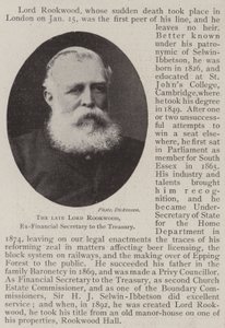 Feu Lord Rookwood, ex-secrétaire financier du Trésor - English Photographer
