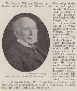Feu M. Henry W Cripps, QC - English Photographer