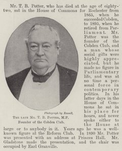 Feu M. T B Potter, MP, fondateur du Cobden Club - English Photographer