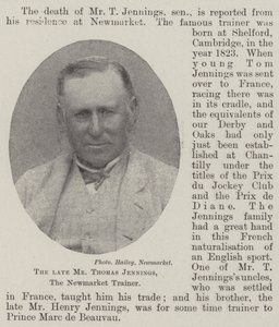 Feu M. Thomas Jennings, entraîneur de Newmarket - English Photographer