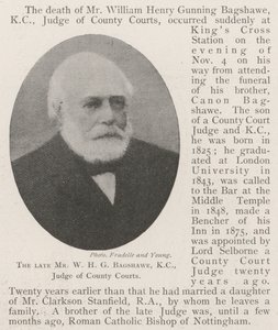 Feu M. W H G Bagshawe, KC, juge des tribunaux de comté - English Photographer