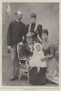 Feu Reine du Danemark, quatre générations, le Roi, la Princesse de Galles, la Duchesse de Fife et Lady Alexandra Duff - English Photographer