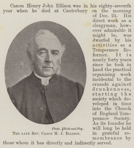 Feu le révérend chanoine H. J. Ellison - English Photographer