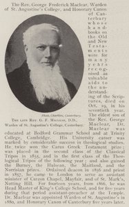 Le révérend G F Maclear, DD, directeur du St Augustine