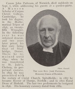 Feu révérend John Patteson, chanoine honoraire de Norwich - English Photographer