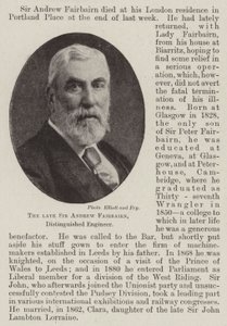 Le défunt Sir Andrew Fairbairn, ingénieur distingué - English Photographer