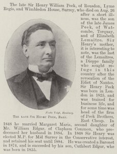 Feu Sir Henry Peek, baronnet - English Photographer