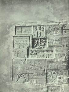 Tour de Londres, Tower Hill : inscriptions dans la Tour de Beauchamp, 1899