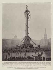 Jour de Trafalgar à Londres, la colonne Nelson décorée - English Photographer