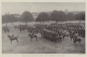 Troupes pour le Cap, les 6e Dragoon Guards (Carabiniers) en tenue de revue