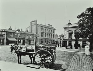 Upper Richmond Road, ouest de Putney High Street, montrant un véhicule tiré par des chevaux au premier plan, 1880 - English Photographer