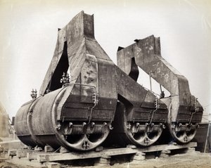 Chantier n° 647, Baïkal. Montrant certaines des chaudières et des prises de cheminée pour le brise-glace ferry Baïkal