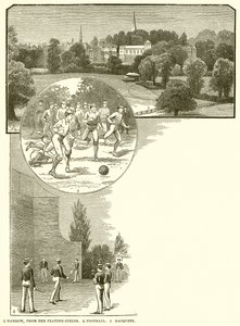 1. Harrow, depuis les terrains de jeu. 2. Football. 3. Raquettes - English School
