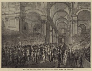 23 avril 1789, le roi George III visitant St Paul après sa guérison - English School