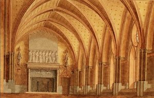 Une salle baronniale, c.1840 - English School