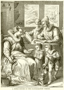 Un scribe de la Bible de la période de la Réforme - English School