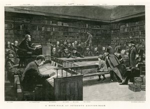 Vente de livres à la salle des ventes de Sotheby
