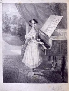 Un enfant pianiste (Miss Jonas?) jouant la 
